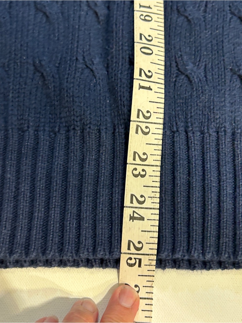 Navy Cable-Knit V-Neck Sweater Vest - Picture 8 of 8